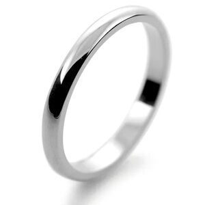 New Gun Metal Sterling Silver Court Thin Polished Classic 2mm Wedding Ring